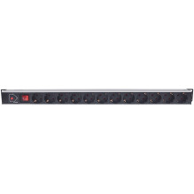 Intellinet Vertical Rackmount 12-Output Power Distribution Unit (PDU), EU CEE 7 / 3 Outlets, With On / Off Switch and Ov