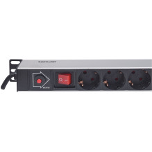 Intellinet Vertical Rackmount 12-Output Power Distribution Unit (PDU), EU CEE 7 / 3 Outlets, With On / Off Switch and Ov