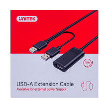 UNITEK Y-278 USB kabelis USB 2.0 10 m 2 x USB A USB A juodas