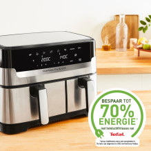 Tefal Dual Easy Fry &amp; Grill EY905D Double 8.3 L Stand-alone 2700 W Hot air fryer Stainless steel