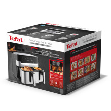 Tefal Dual Easy Fry Grill EY905D Dviguba 8,3 l Atskirai pastatoma 2700 W Karšto oro gruzdintuvė Nerūdijančio plieno