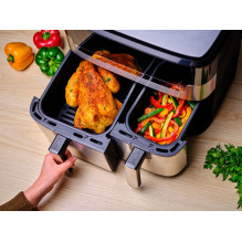 Tefal Dual Easy Fry &amp; Grill EY905D Double 8.3 L Stand-alone 2700 W Hot air fryer Stainless steel