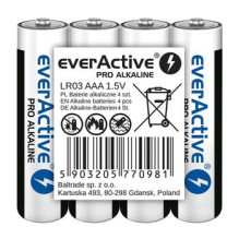 Šarminės baterijos AAA / LR03 everActive Pro 4 vnt.