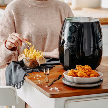 „Airfryer Adler AD 6312“ 2,5 litro neriebi gruzdintuvė, juoda „Airfryer Adler AD 6312“ 2,5 litro neriebi gruzdintuvė, juoda