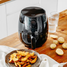 „Airfryer Adler AD 6312“ 2,5 litro neriebi gruzdintuvė, juoda „Airfryer Adler AD 6312“ 2,5 litro neriebi gruzdintuvė, juoda