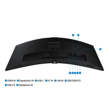 „Samsung S65VC“ kompiuterio monitorius 86,4 cm (34") 3440 x 1440 pikselių itin platus „Quad HD“ LCD juodas