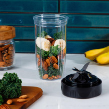 „NutriBullet NB1206DGCC“ 0,9 l stalo trintuvas, 1200 W, juodas, permatomas