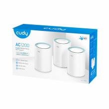 „Cudy M1300“ 3 įrenginių tinklelio „Wi-Fi“ sistema, dviejų dažnių (2,4 GHz / 5 GHz), „Wi-Fi 5“ (802.11ac), balta, 1 vidi