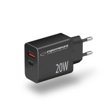 Esperanza EZC105K tinklo įkroviklis 20W juodas
