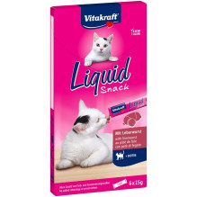 VITAKRAFT skystas skanėstas kepenėlėms su biotinu - skanėstas katėms - 6 x 15 g