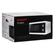 „Sharp YC-MG01E-W“ mikrobangų krosnelė su stalviršio funkcija, grilio funkcija, 20 l, 800 W, juoda, balta