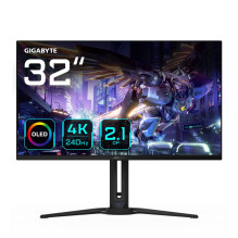 „GIGABYTE AORUS FO32U2P“ 32 colių OLED žaidimų monitorius – 3840 x 2160 (UHD), 240 Hz, 0,03 ms, 250 cd/m2, KVM, „FreeSyn
