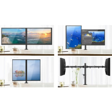 „Techly ICA-LCD 382-D“ monitoriaus laikiklis / stovas, 68,6 cm (27 colių), juodas, stalinis