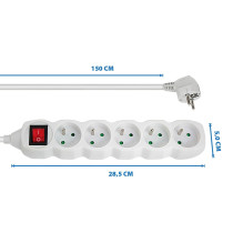 Esperanza ELK214W power extension 1.5 m 5 AC outlet(s) Indoor White Esperanza ELK214W power extension 1.5 m 5 AC outlet(s) Indoor White