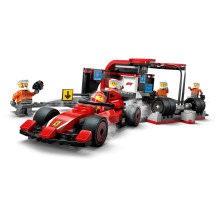 LEGO CITY 60443 F1 - Sustojimas techninio aptarnavimo zonoje ir komandos su Ferrari automobiliu