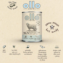 OLLO Puppy Umami Beef and Green Tripe with Duck Liver - wet dog food - 400g