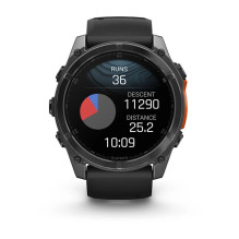 „Garmin Fenix 8“ 3,56 cm (1,4 colio) AMOLED 51 mm Skaitmeninis 454 x 454 pikselių Jutiklinis ekranas Titano Wi-Fi GPS (p