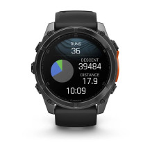 „Garmin Fenix 8“ 3,56 cm (1,4 colio) AMOLED 51 mm Skaitmeninis 454 x 454 pikselių Jutiklinis ekranas Titano Wi-Fi GPS (p