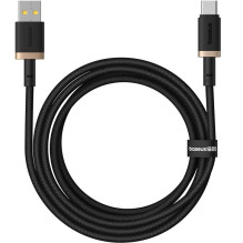 „Baseus Dura“ USB A tipo į C tipo 60 W greito įkrovimo laidas, 2 m, juodas, auksinis „Baseus Dura“ USB A tipo į C tipo 60 W greito įkrovimo laidas, 2 m, juodas, auksinis