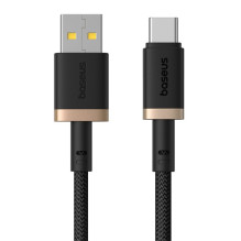 „Baseus Dura“ USB A tipo į C tipo 60 W greito įkrovimo laidas, 2 m, juodas, auksinis „Baseus Dura“ USB A tipo į C tipo 60 W greito įkrovimo laidas, 2 m, juodas, auksinis