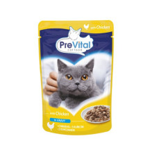PREVITAL Cat Food Mix 4 Flavors Chicken, Veal, Salmon, Poultry - wet cat food - 96 x 100 g