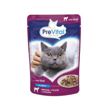 PREVITAL Cat Food Mix 4 Flavors Chicken, Veal, Salmon, Poultry - wet cat food - 96 x 100 g