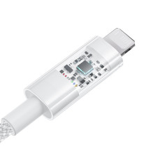 „Baseus Gem“ USB į IP 2.4A greito įkrovimo laidas, 1 m, baltas
