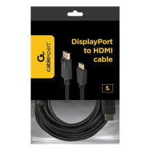„Gembird CC-DP-HDMI-5M“ vaizdo kabelio adapteris „DisplayPort HDMI Type A“ (standartinis), juodas