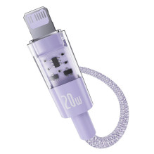 „Baseus Gem“ USB-C–iP greito įkrovimo laidas, 1 m, 20 W, violetinis