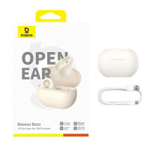 Baseus Bass 15 Clip Open Ear Headset True Wireless Stereo (TWS) In-ear Calls / Music Bluetooth White