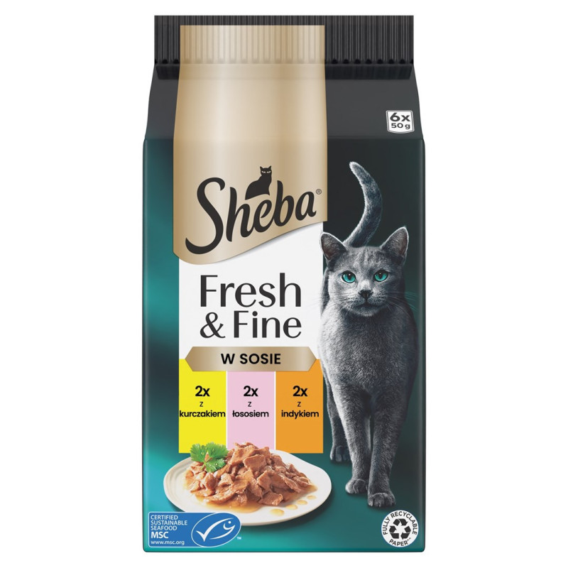 Sheba Fresh &amp; Fine Mini Meat Dishes in Sauce 6 x 50g