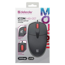 Pelės apsauga „Mouse Defender Icon MB-057“ optinė, 1000 dpi, 3 taškų, juoda, tylus spragtelėjimas