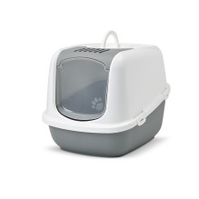 SAVIC Nestor Jumbo White-Grey - covered cat litter box - 66.5x48.5x46.5 cm - 1 pc.
