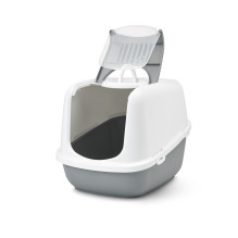 SAVIC Nestor Jumbo White-Grey - covered cat litter box - 66.5x48.5x46.5 cm - 1 pc.