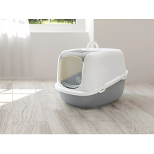 SAVIC Nestor Jumbo White-Grey - covered cat litter box - 66.5x48.5x46.5 cm - 1 pc.