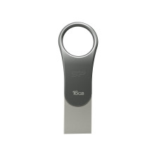Silicon Power Mobile C80 USB flash drive 16 GB USB Type-A / USB Type-C 3.0 (3.1 Gen 1) Titanium