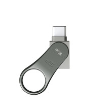 „Silicon Power Mobile C80“ USB atmintinė, 16 GB, USB A tipo / USB C tipo 3.0 (3.1 kartos 1), titano spalvos