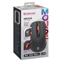 Pelės apsauga NEXUS MS-195 RF tylus juodas