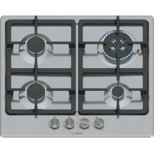 Bosch Serie 4 PGH6B5K90 hob Stainless steel Built-in 60 cm Gas 4 zone(s)