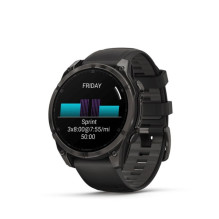 Garmin fenix 8 3.56 cm (1.4") AMOLED 47 mm Digital 454 x 454 pixels Touchscreen Black Wi-Fi GPS (satellite)