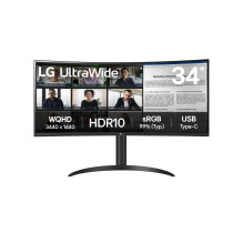 LG 34WR50QK-B kompiuterio monitorius 86,4 cm (34") 3440 x 1440 pikselių plačiaekranis „Quad HD“ juodas