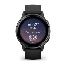 Garmin Vivoactive 5 3.05 cm (1.2") AMOLED 42 mm Digital 390 x 390 pixels Touchscreen Black Wi-Fi GPS (satellite)
