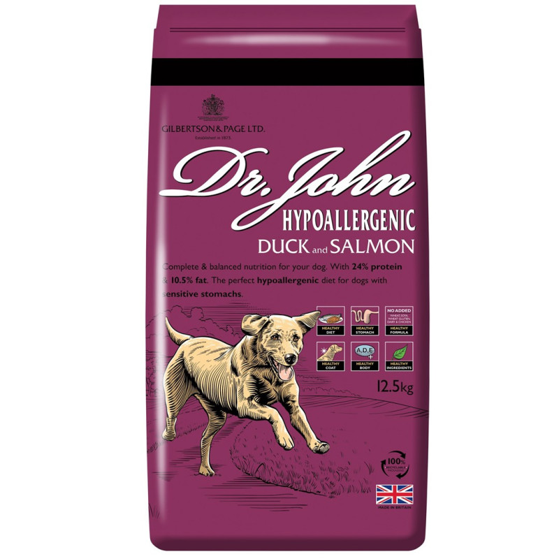 DR JOHN Hypoallergenic Duck with salmon - dry dog food - 12,5kg