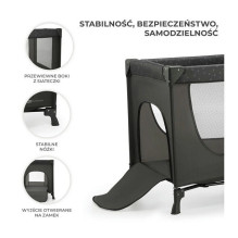 KinderKraft kelioninė lovelė JOY šviesiai pilka