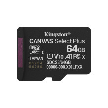 Kingston Technology 64GB microSDXC Canvas Select Plus Gen3 100MB / s A1 Card + Adapter Kingston Technology 64GB microSDXC Canvas Select Plus Gen3 100MB / s A1 Card + Adapter