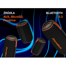 „Tracer XtremeBeat TWS“ nešiojama „Bluetooth“ kolonėlė, juoda, 15 W