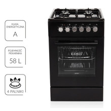 MPM MPM-56-KGM-12B Dujinė / elektrinė viryklė, juoda