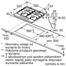 „Bosch Serie 6 PCH6A5I90“ kaitlentė Nerūdijančio plieno Įmontuojama 60 cm Dujinė 4 zona(-os)