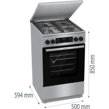 Gorenje GKS5C71XF Freestanding cooker with oven Silver Gorenje GKS5C71XF Freestanding cooker with oven Silver
