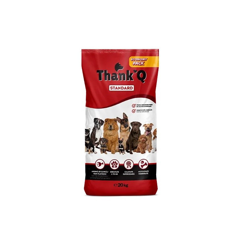 THANK\'Q Standartinis jautienos sausas šunų ėdalas - 20 kg